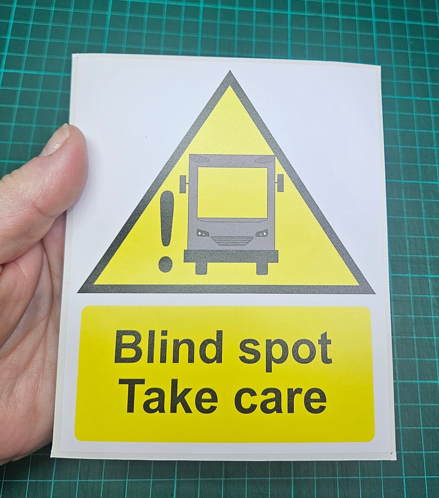 Blind Spot Signs on White Vinyl for Bumpers of vehicles 11 x 14 cm (4.5 x 5.75 inch)