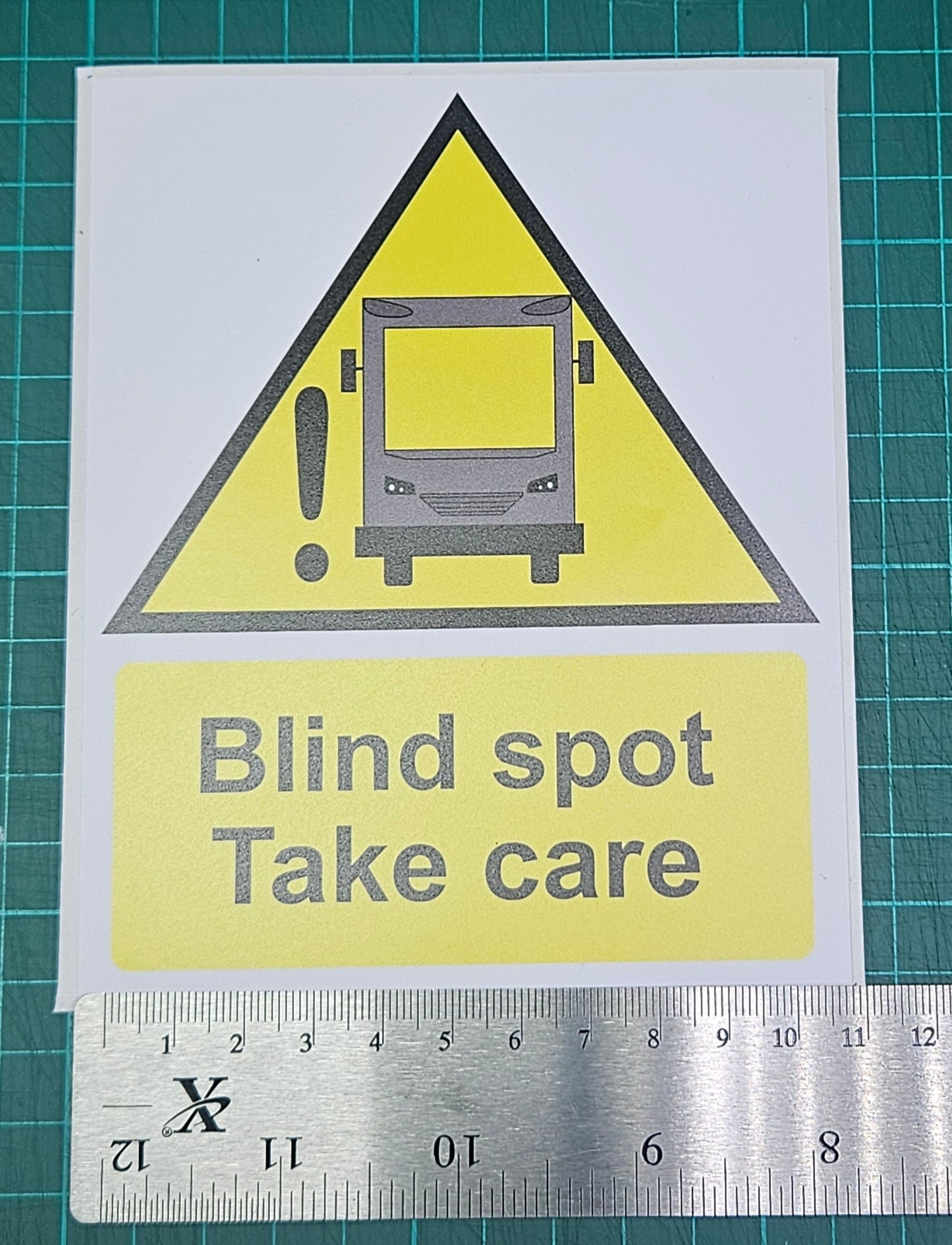 Blind Spot Signs on White Vinyl for Bumpers of vehicles 11 x 14 cm (4.5 x 5.75 inch)