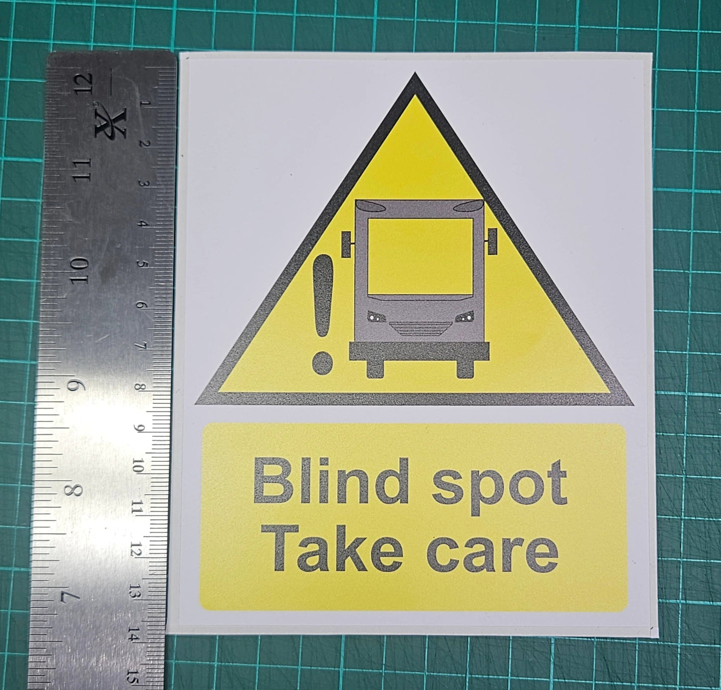 Blind Spot Signs on White Vinyl for Bumpers of vehicles 11 x 14 cm (4.5 x 5.75 inch)