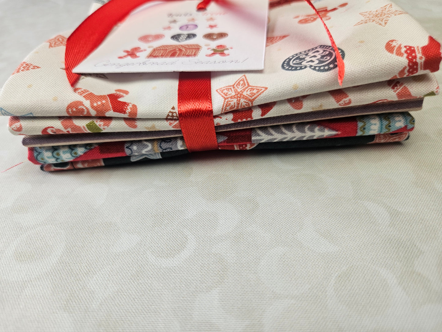 Fat Quarter Bundle B - 5 pieces  - Gingerbread Season Collection by Lewis & Irene