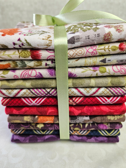 Fat Quarter Bundle 12 pieces - Loch Lewis Flannel by Length & Fat Quarters - by Lewis & Irene