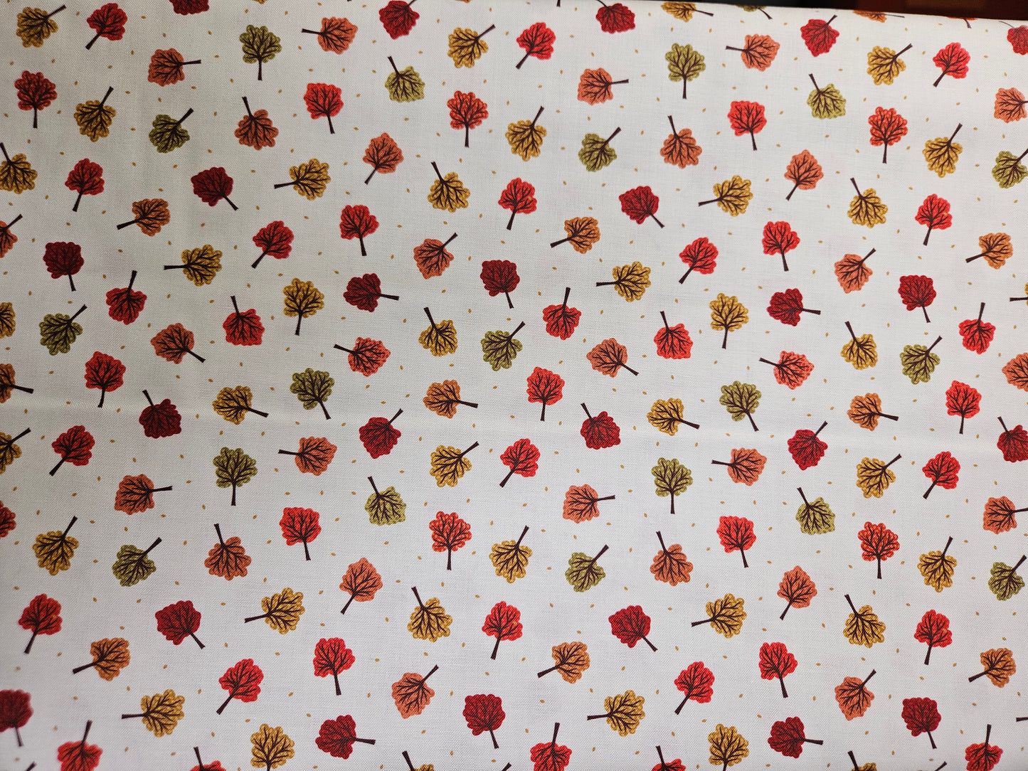 Small Things - Snuggle Season - Autumn trees on dark cream by Lewis & Irene - by Length & Fat Quarters