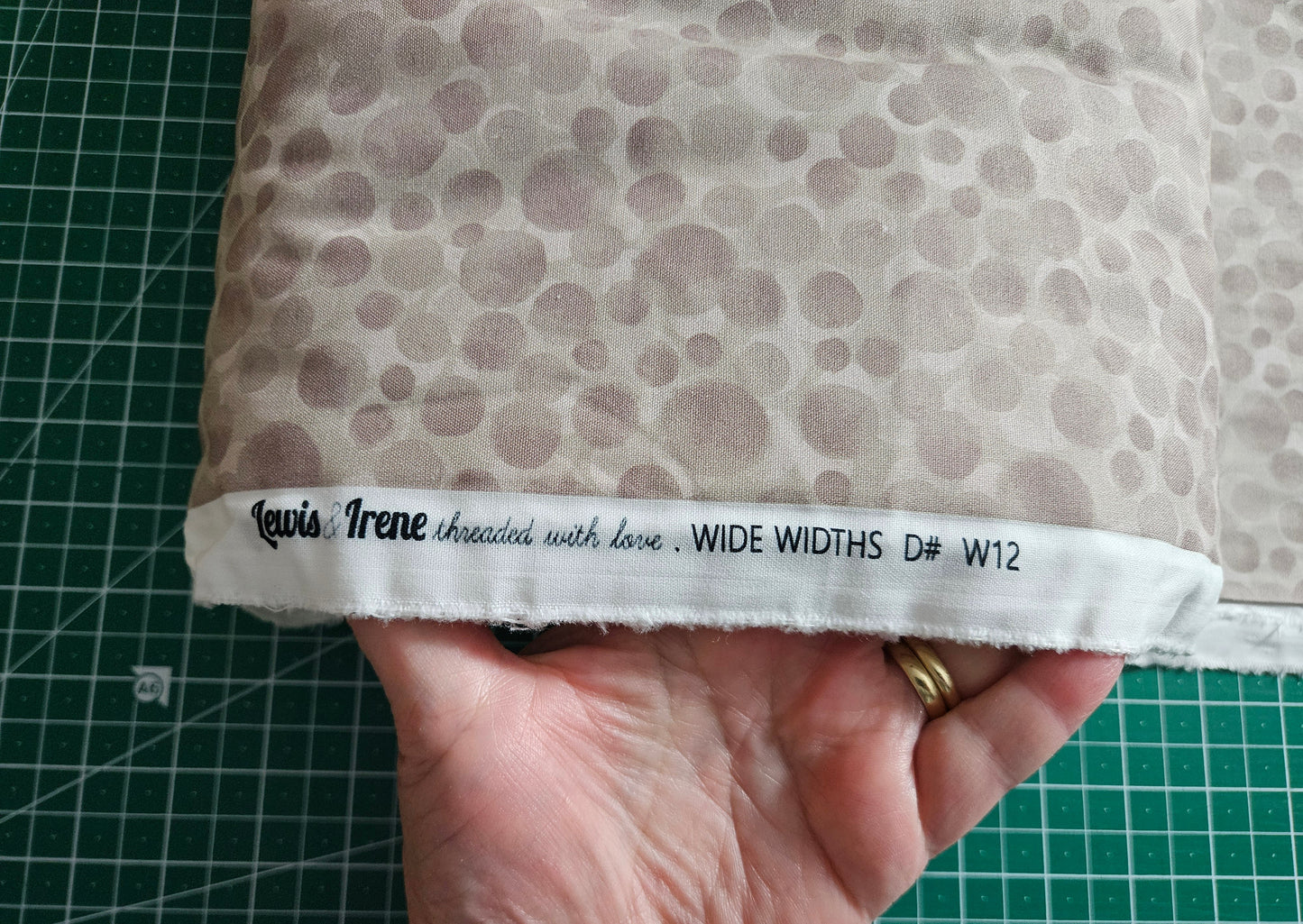 Extra Wide Width Backing for Quilts 108" 274 cm - Latte Bumbleberries Fabric Collection by Lewis & Irene