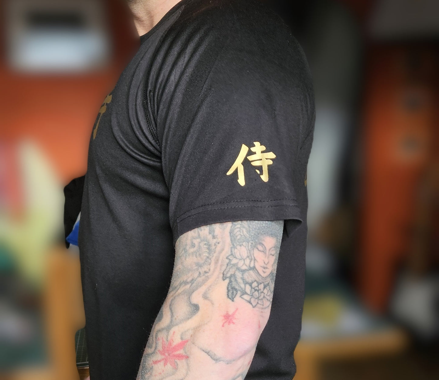 Samurai Warriors Graphic on Black T-Shirt. High quality Sport Aircool Tees