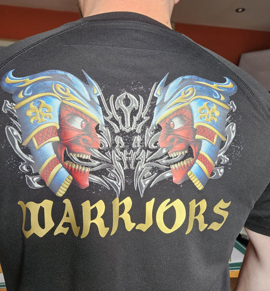 Samurai Warriors Graphic on Black T-Shirt. High quality Sport Aircool Tees