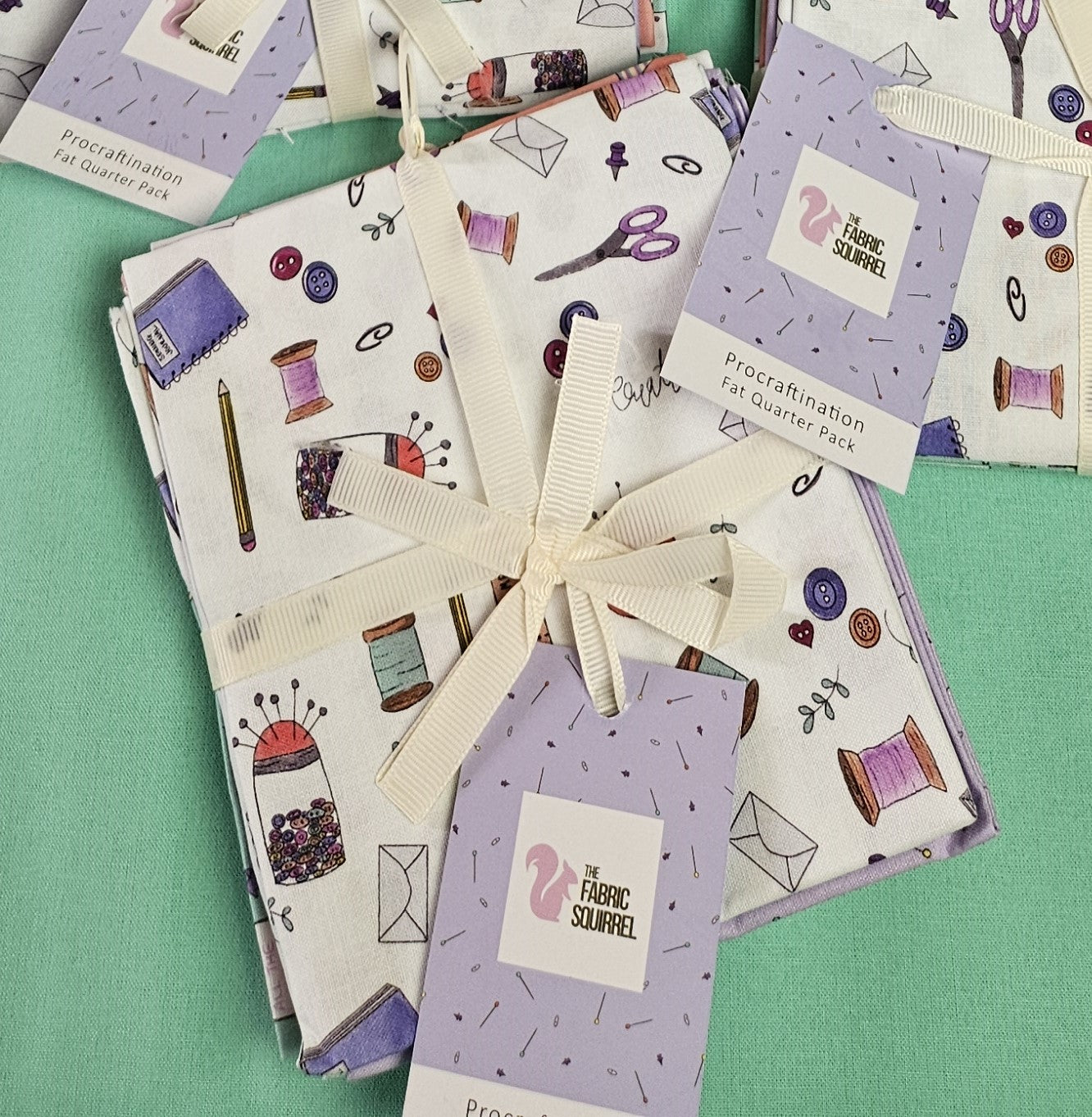 Procraftination Bundle of 5 Fat Quarters by The Fabric Squirrel – Cotton Prints