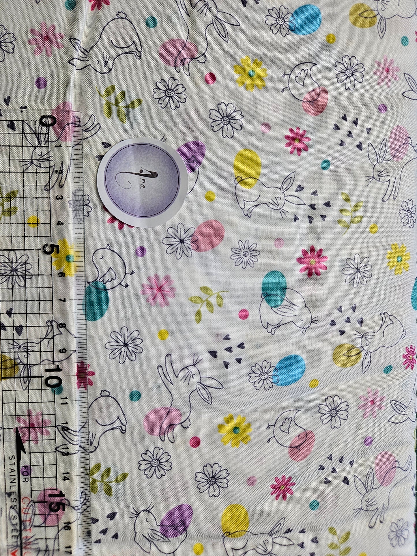 Spring Treats  - Chicks & bunnies on cream by Lewis & Irene - by the Length & Fat Quarter