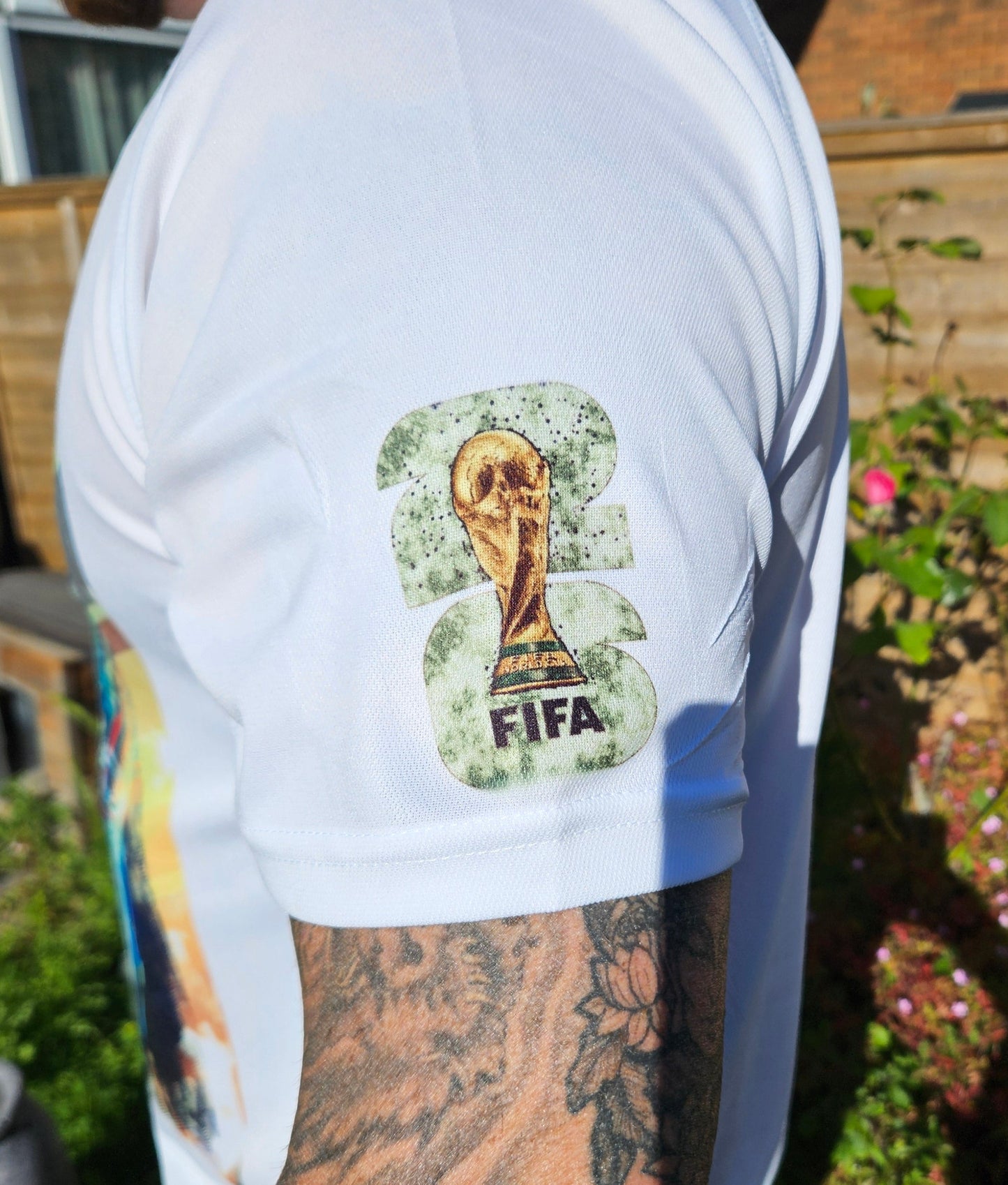 World Cup Football 2026 Graphic on White T-Shirt. High quality Sport Aircool Tees
