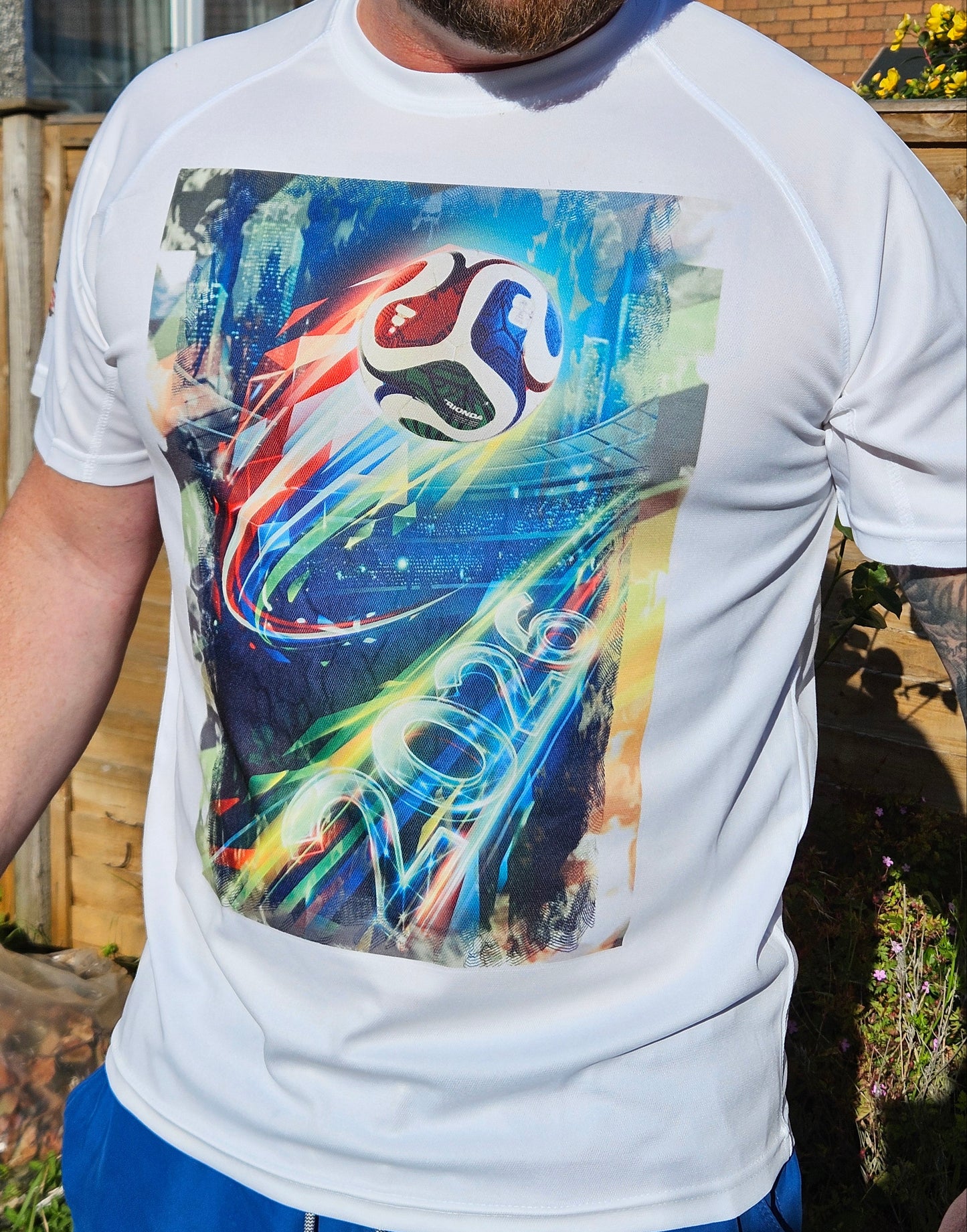 World Cup Football 2026 Graphic on White T-Shirt. High quality Sport Aircool Tees