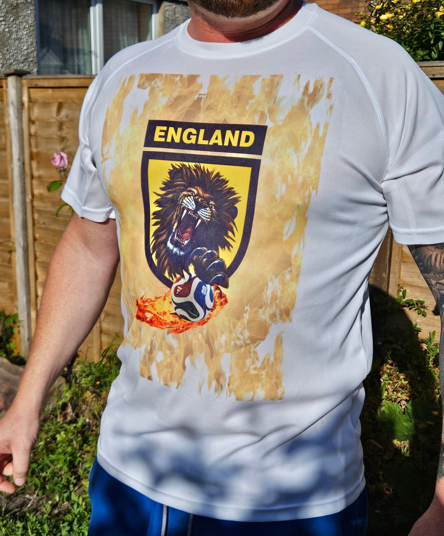 England World Cup Football 2026 Graphic on White T-Shirt. High quality Sport Aircool Tees