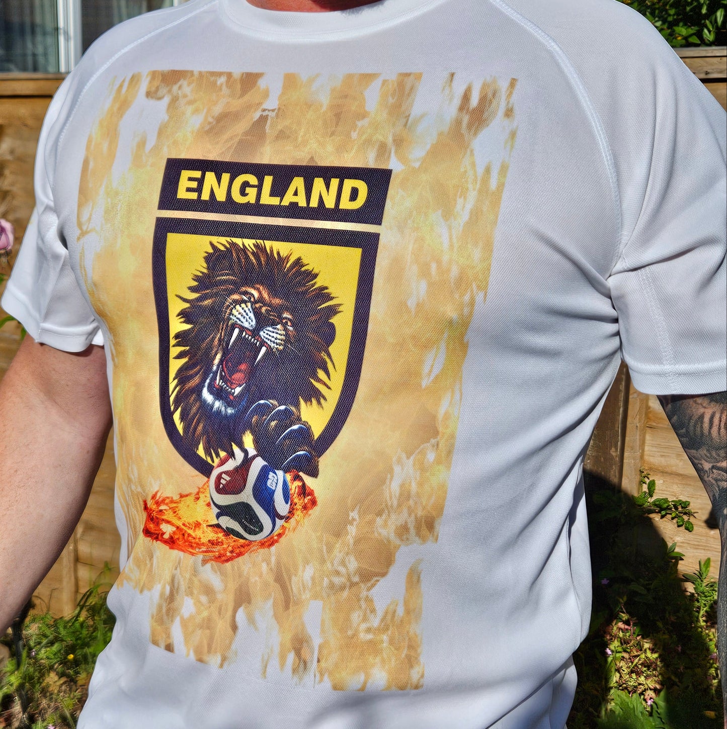 England World Cup Football 2026 Graphic on White T-Shirt. High quality Sport Aircool Tees