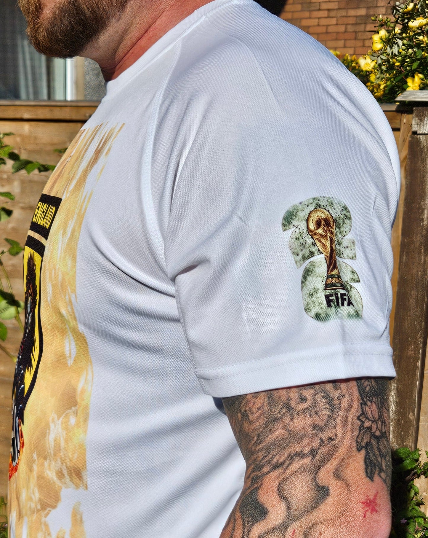 England World Cup Football 2026 Graphic on White T-Shirt. High quality Sport Aircool Tees