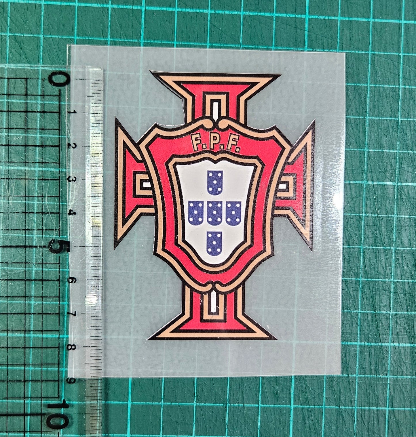 Portuguese Football badge Iron on for Garments 8 x 6 cm. To apply with a heat press or iron at home