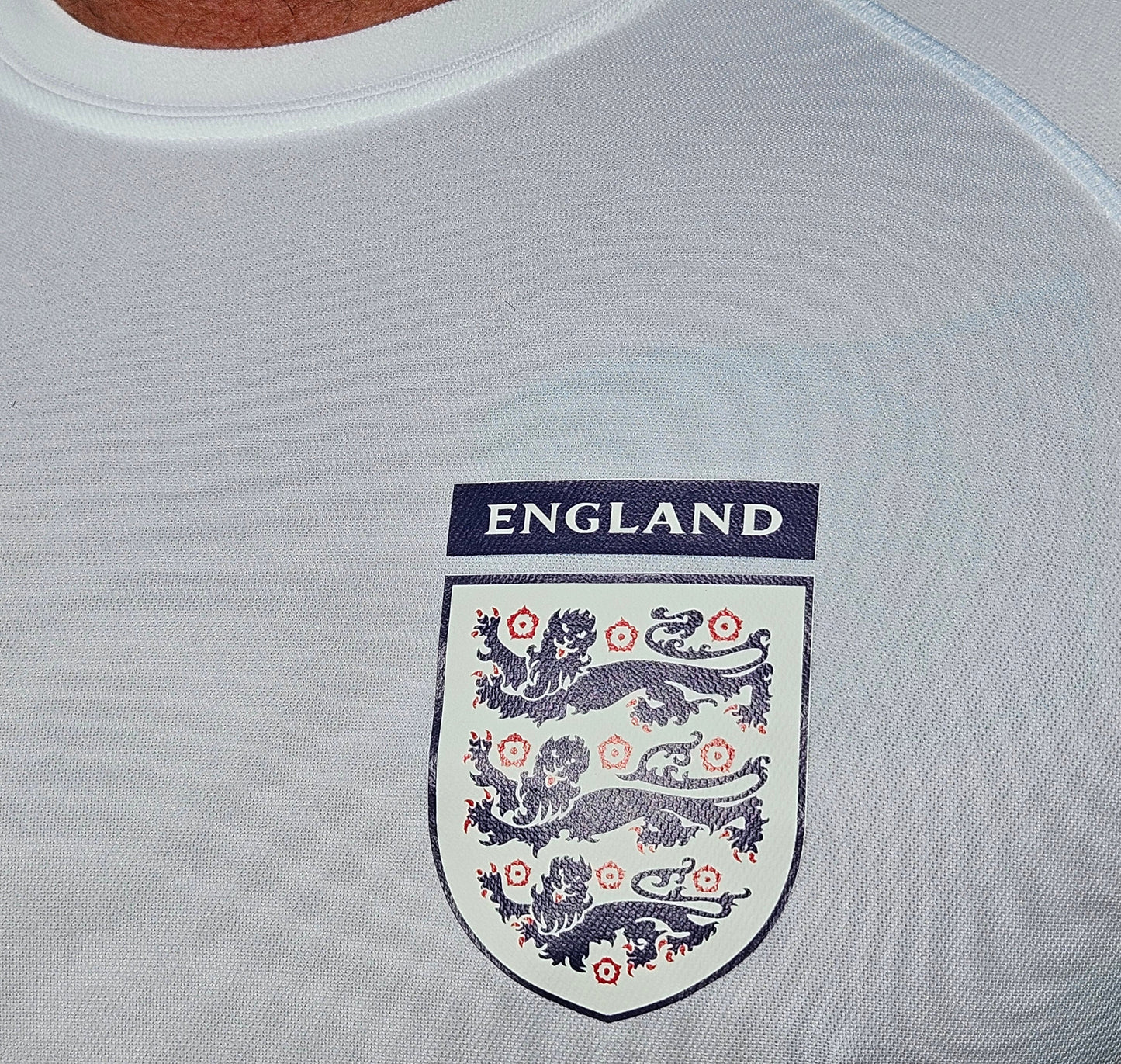 England Football  Graphic on White T-Shirt. High quality Sport Aircool Tees
