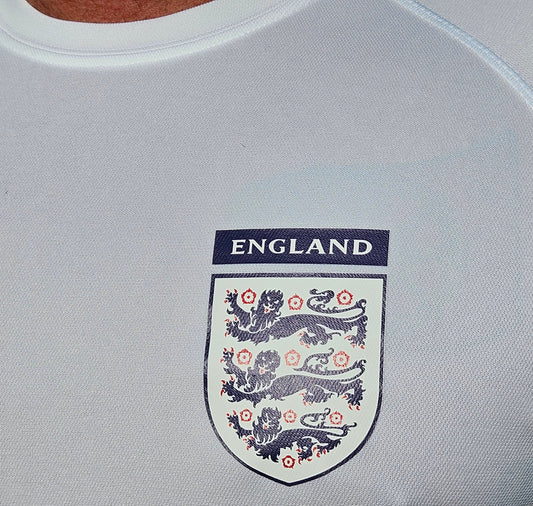 England Football  Graphic on White T-Shirt. High quality Sport Aircool Tees