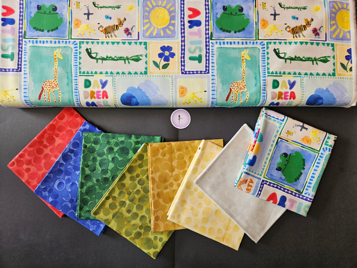 Patchwork Sky fabric by Wee Blue Bell for Lewis & Irene