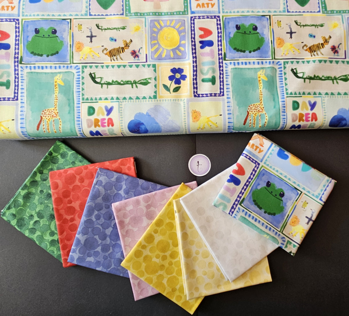Patchwork Sky fabric by Wee Blue Bell for Lewis & Irene
