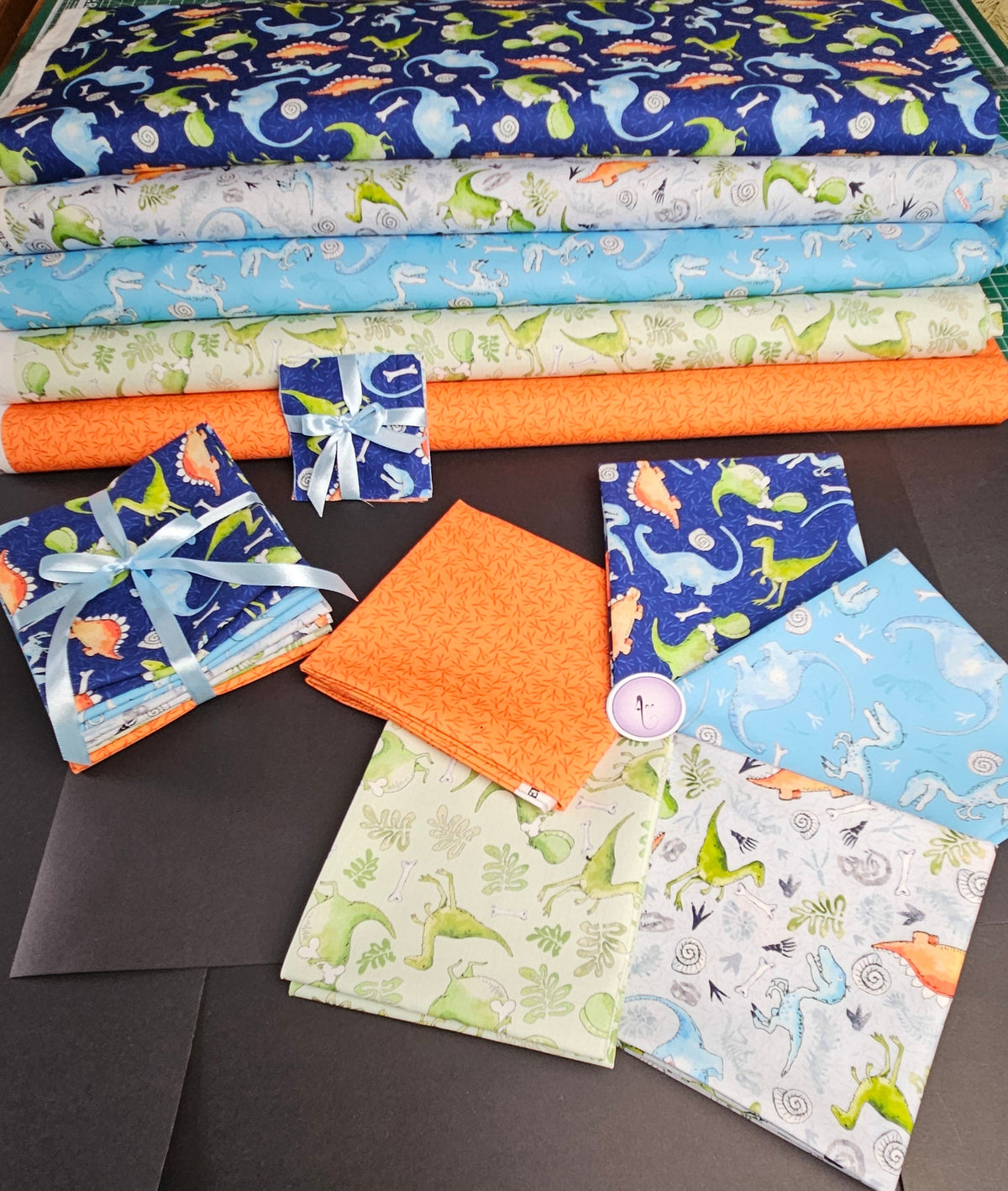 Little Dinosaurs fabric collection designed by Susan Wheeler