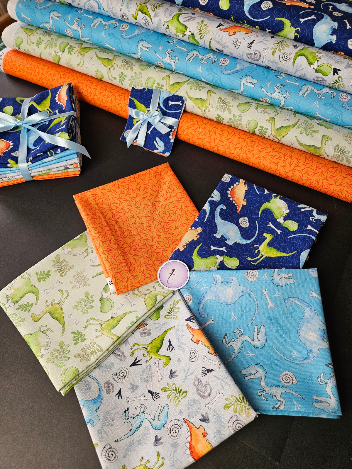 Little Dinosaurs fabric collection designed by Susan Wheeler