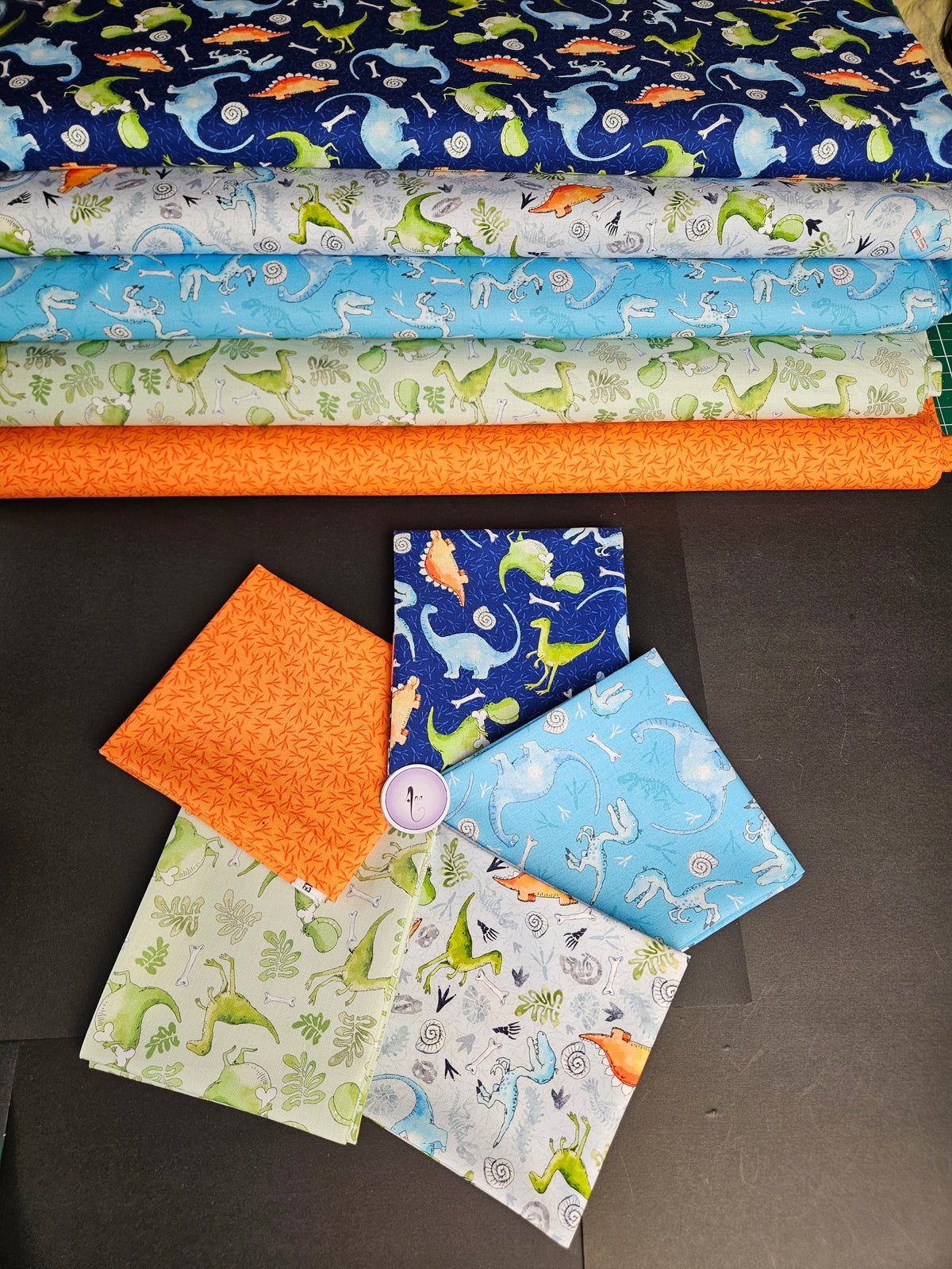 Little Dinosaurs fabric collection designed by Susan Wheeler