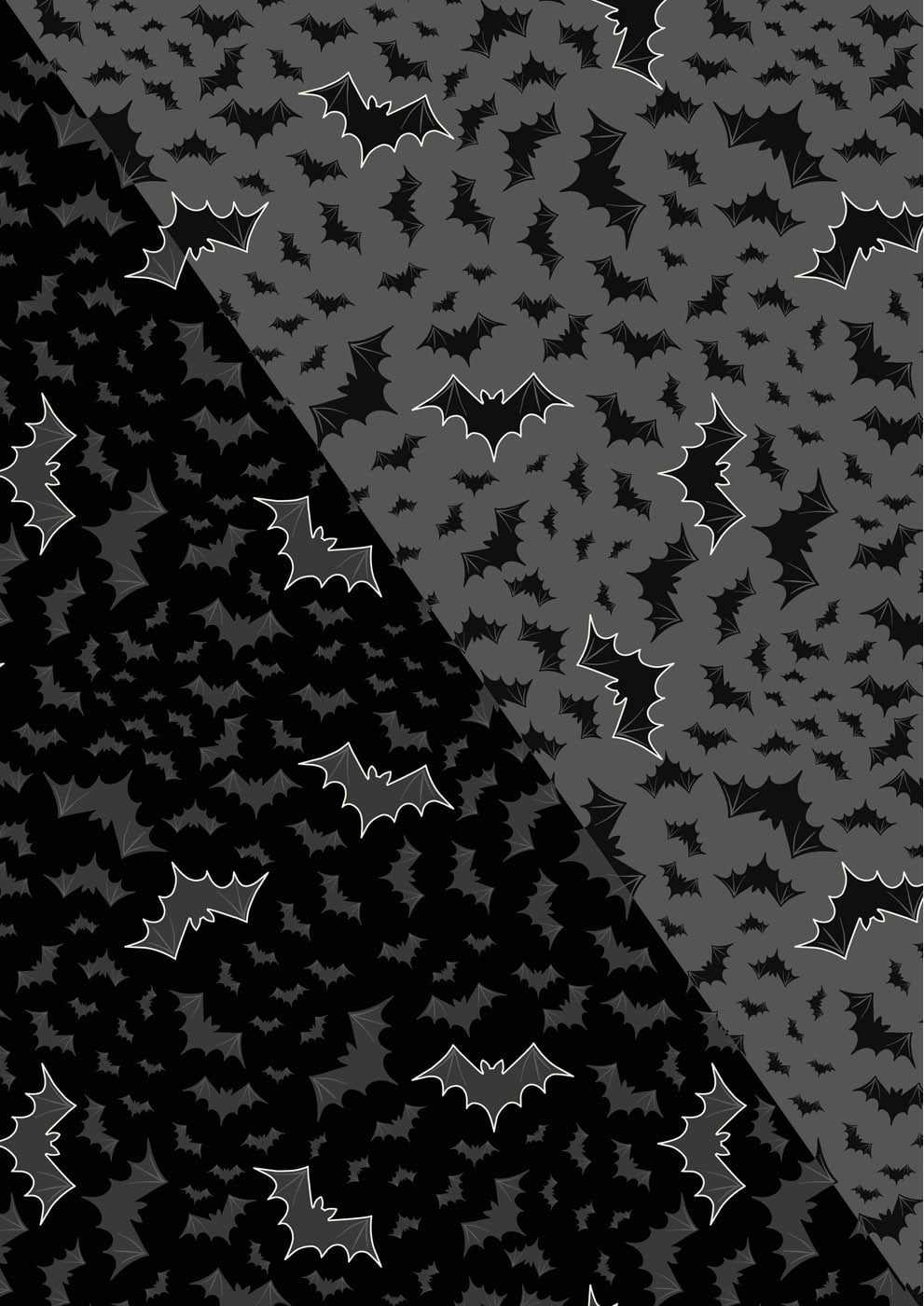 Castle Spooky. Halloween Bats Glow in the Dark. Fabric by Lewis & Irene
