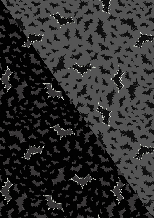 Castle Spooky. Halloween Bats Glow in the Dark. Fabric by Lewis & Irene