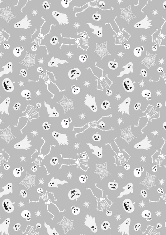 Spooky friends on Ghostly Grey (glow in the dark) - by Lewis & Irene