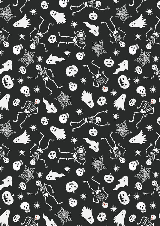 Spooky friends on Black (glow in the dark) - by Lewis & Irene