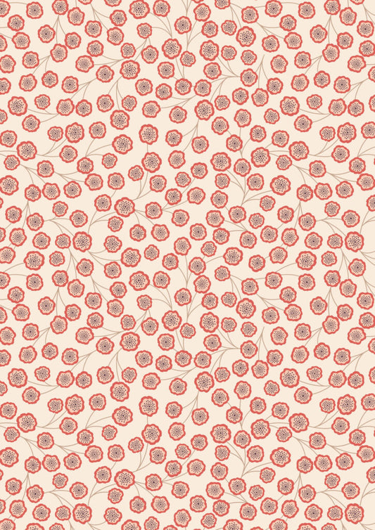 Jardin d'Automne - Simple flower on light stone by Lewis & Irene - by Length & Fat Quarters