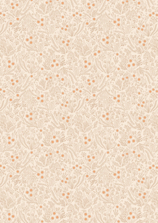 Jardin d'Automne - Floral seeds on light stone by Lewis & Irene - by Length & Fat Quarter