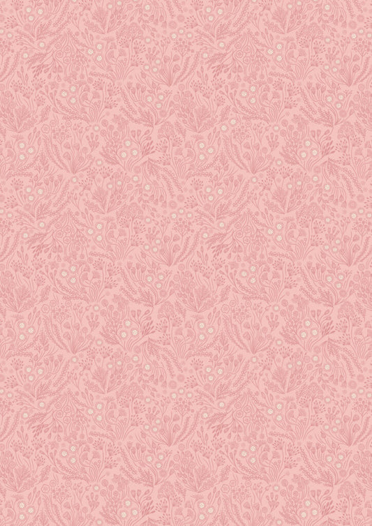 Jardin d'Automne - Floral seeds on rose pink by Lewis & Irene - by Length & Fat Quarter