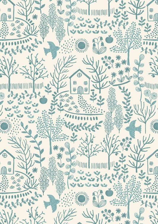 Pre-Order - Cosy Home and Garden on Autumn Mist - Fabric Collection by Lewis & Irene - Due in November