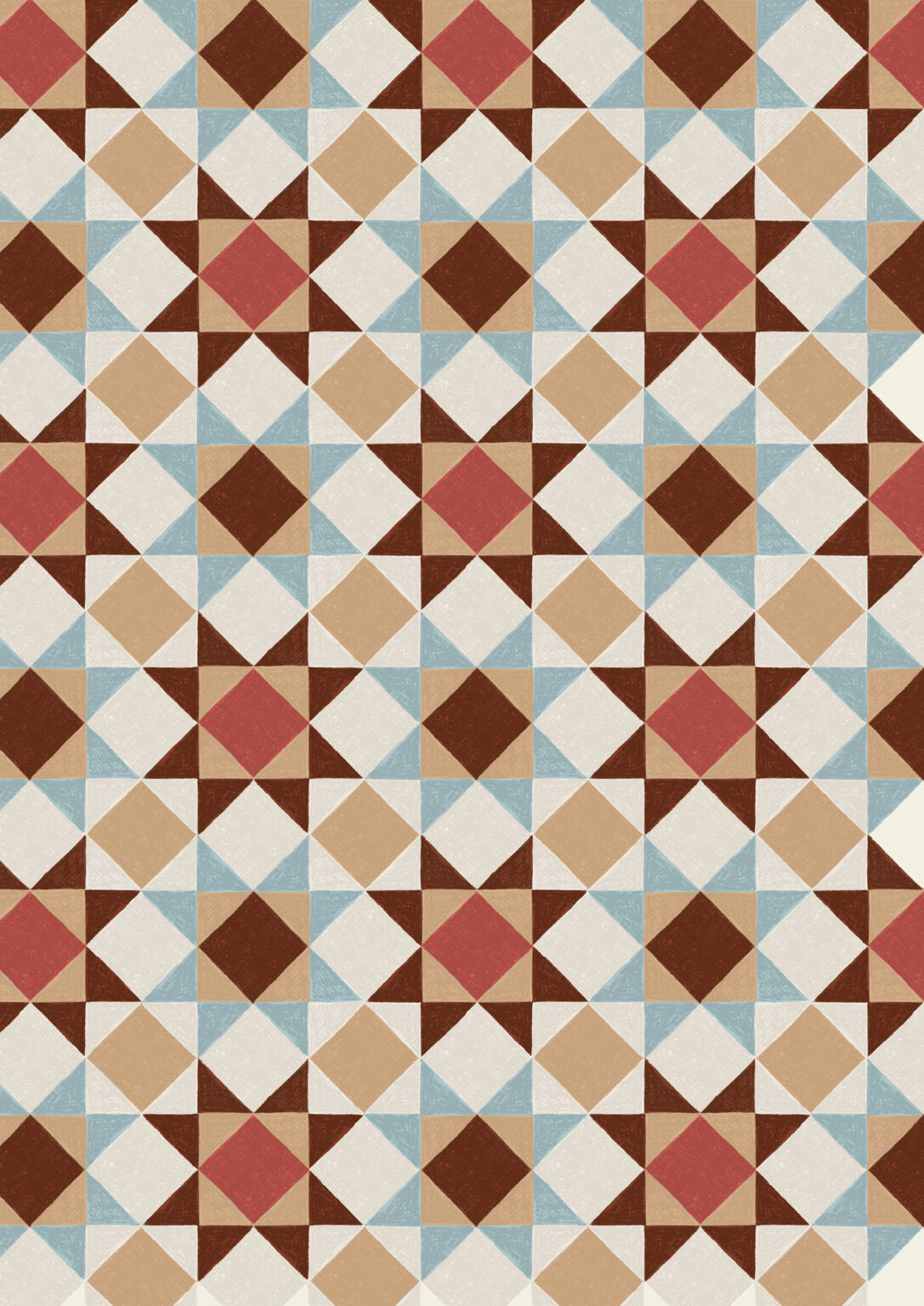 Quilt Top Table Topper Kit 1 - Cosy Home designed by Sally Ablett for Lewis & Irene Fabrics, 48"x48"