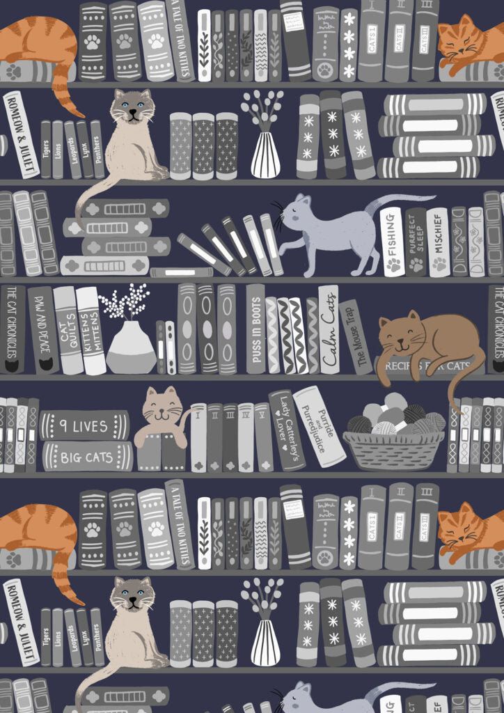 Quilt Top Kit 1 - The Purrfect Book Club designed by Sally Ablett for Lewis & Irene Fabrics, 66"x66"