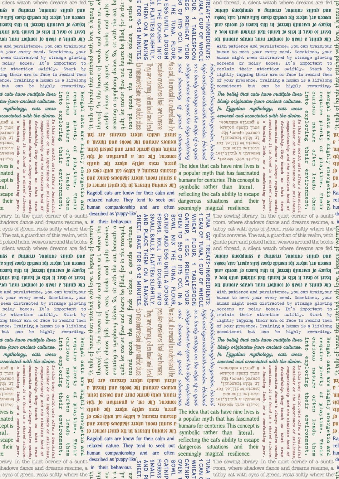 Quilt Top Kit 1 - The Purrfect Book Club designed by Sally Ablett for Lewis & Irene Fabrics, 66"x66"