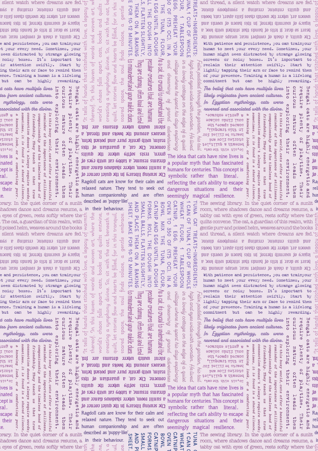 The Purrfect Book Club - Purple cat text on light purple - Collection by Lewis & Irene