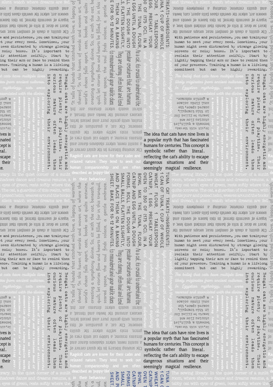 The Purrfect Book Club - Cat text on light grey - Collection by Lewis & Irene