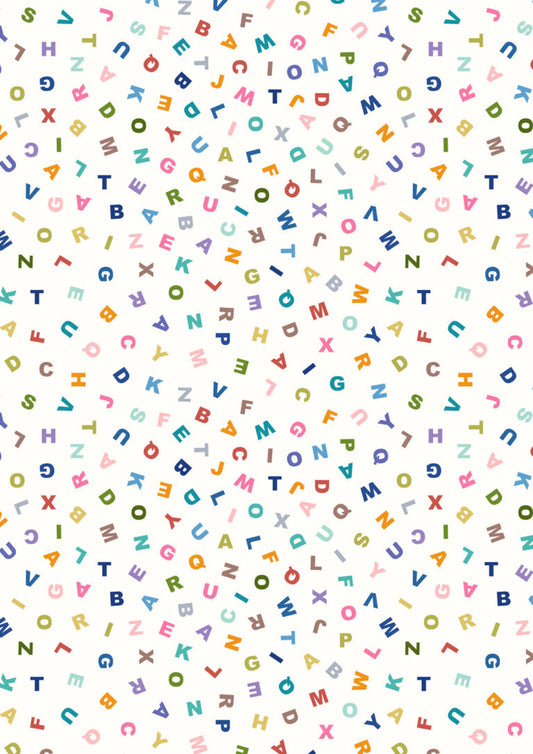 Animals Alphabet -Letters on cream - Fabric Collection by Lewis & Irene by Length & Fat