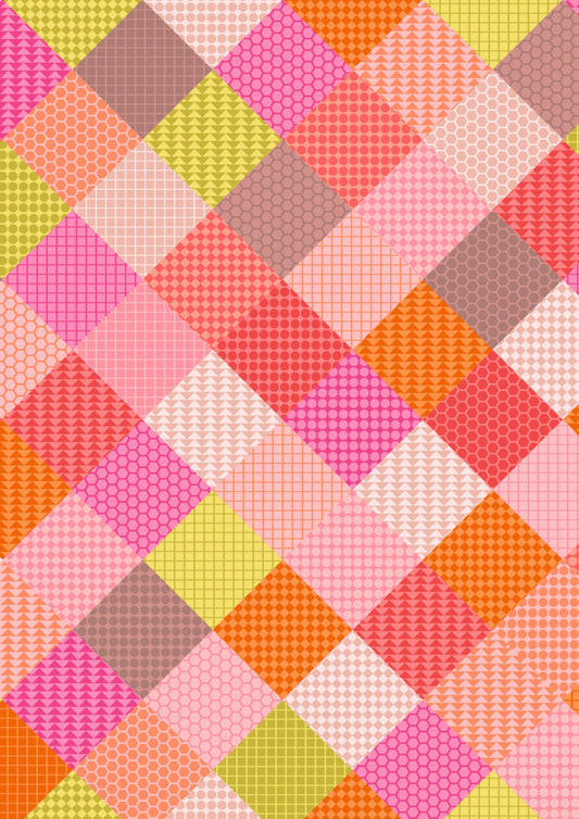 Animals Alphabet - Patchwork Pinks  - Fabric Collection by Lewis & Irene by Length & Fat