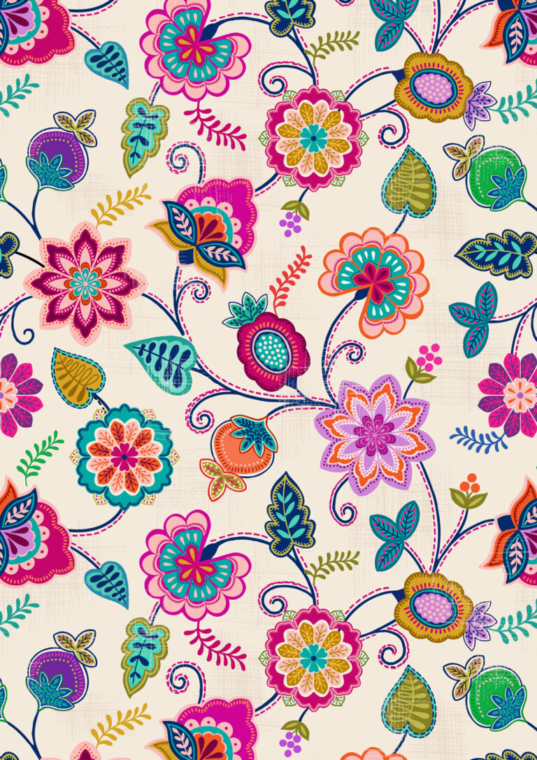 Sambramha by John Scott - Quilt with Panel designed by Sally Ablett for Lewis & Irene, size 68" x 68"