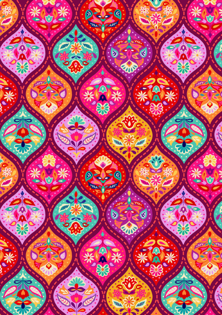Sambramha by John Scott - Jewel drops spices - Lewis & Irene - by Length & Fat Quarter