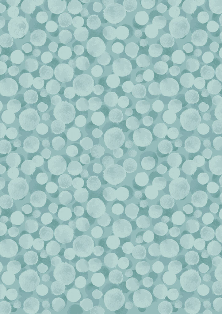Duck Egg Bumbleberries flannel - Brushed cotton Fabric collection by Lewis & Irene