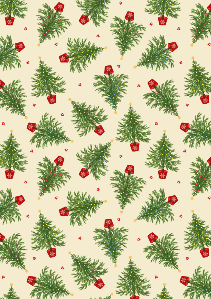 Fat Quarter Bundle Oh Christmas Tree (with gold metallic) Fabric collection by Lewis & Irene