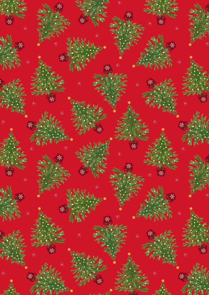 Fat Quarter Bundle Oh Christmas Tree (with gold metallic) Fabric collection by Lewis & Irene