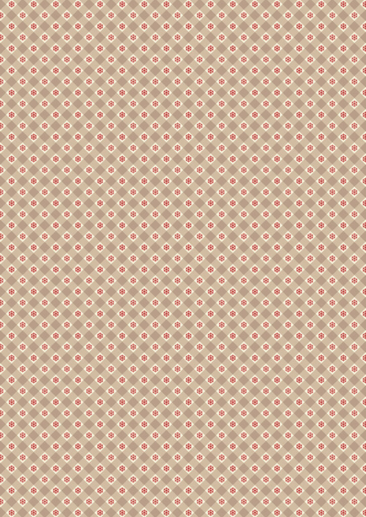 Oh Christmas Tree Snowflake gingham natural Fabric collection by Lewis & Irene
