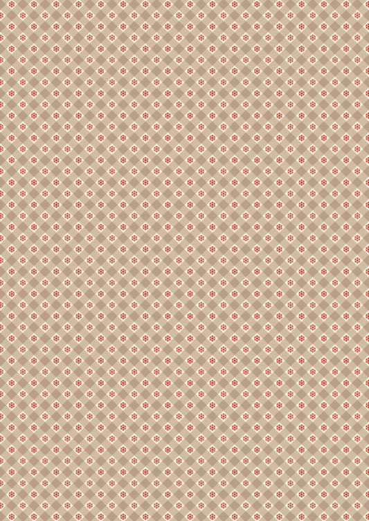 Oh Christmas Tree Snowflake gingham natural Fabric collection by Lewis & Irene