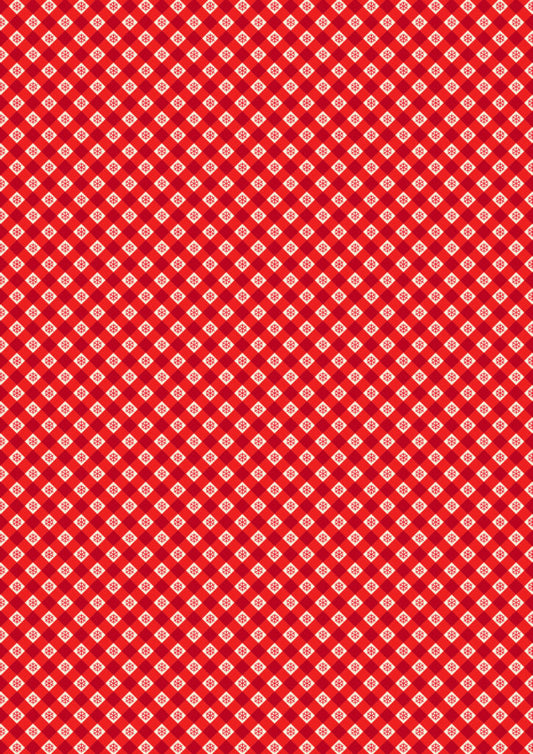 Oh Christmas Tree Snowflake Gingham Red Fabric collection by Lewis & Irene