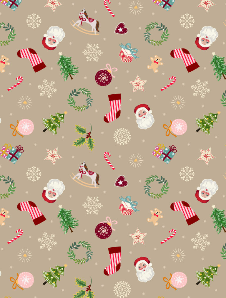 Fat Quarter Bundle Oh Christmas Tree (with gold metallic) Fabric collection by Lewis & Irene