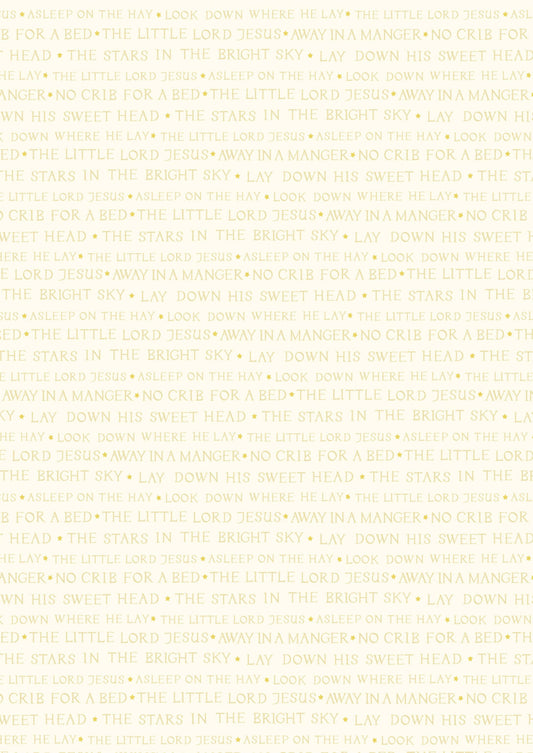 Away in a Manger - Lyrics on Cream with Gold metallic by Lewis & Irene - by Length & Fat Quarters