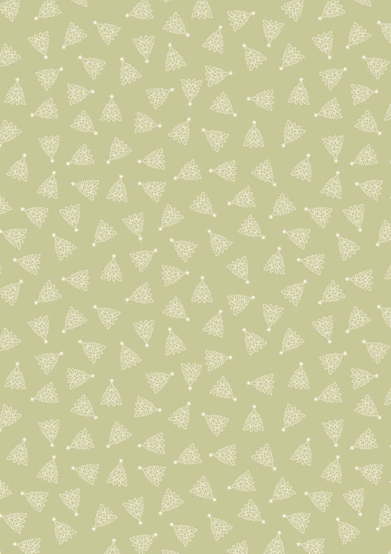 PRE-ORDER - Celtic trees on festive sage - Celtic Christmas Fabric collection by Lewis & Irene - AVAILABLE END OF JUNE APPROX.
